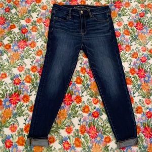 American Eagle, Hi Rise Jeggings, size 8 short, dark denim